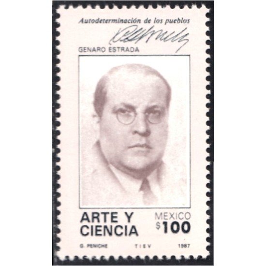 México 1189 1987 Genaro Estrada Arte y Ciencia MNH México 1189 1987 Genaro Estrada Arte y Ciencia MNH