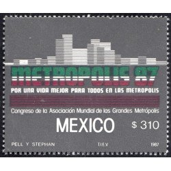 México 1185 1987 Congreso de la Asociación Mundial de las grandes metrópolis MNH México 1185 1987 Congreso de la Asociación Mundial de las grandes metrópolis MNH