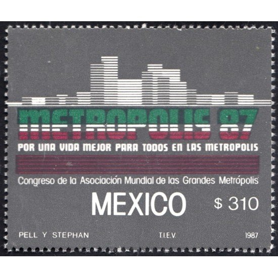 México 1185 1987 Congreso de la Asociación Mundial de las grandes metrópolis MNH México 1185 1987 Congreso de la Asociación Mundial de las grandes metrópolis MNH