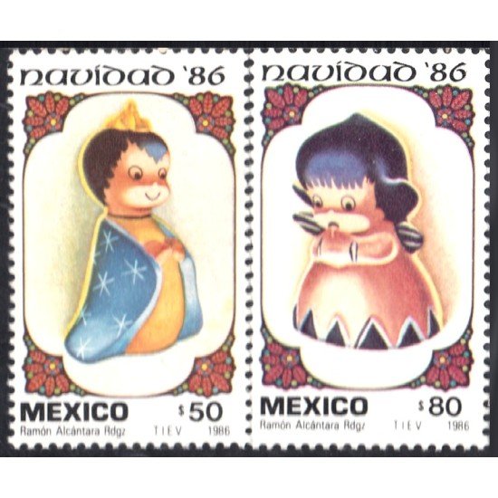 México 1174/75 1986 Navidad Christmas MNH México 1174/75 1986 Navidad Christmas MNH