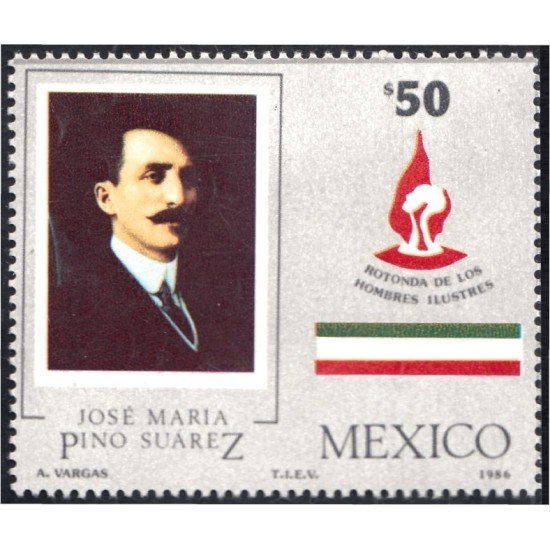 México 1173 1986 Jose María Pino Suárez MNH México 1173 1986 Jose María Pino Suárez MNH