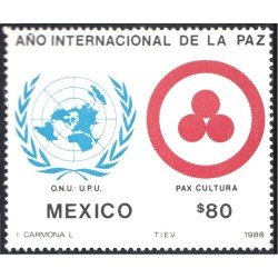 México 1172 1986 Año Internacional de la Paz ONU UPU MNH México 1172 1986 Año Internacional de la Paz ONU UPU MNH