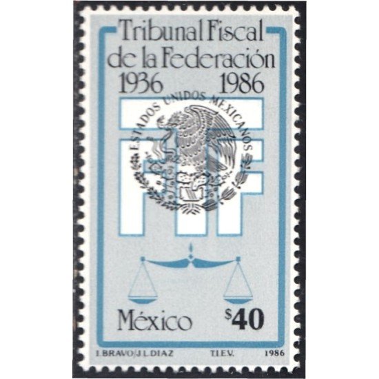 México 1161 1986 Tribunal Fiscal de la Federación MNH México 1161 1986 Tribunal Fiscal de la Federación MNH