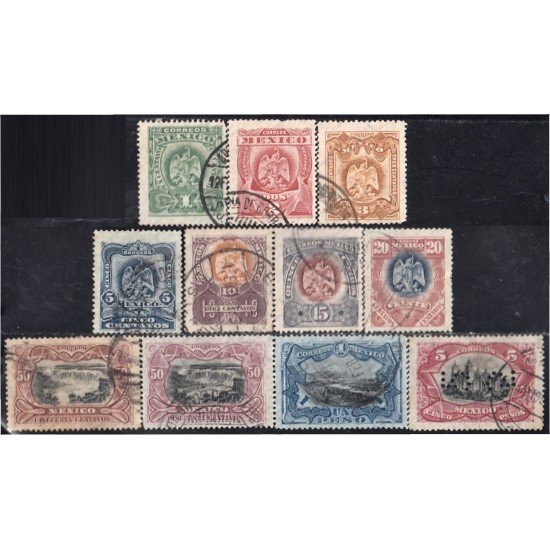 México 180/89 1899 Escudo Shield Caídas de Juanacatlan Catedral usados México 180/89 1899 Escudo Shield Caídas de Juanacatlan Catedral usados