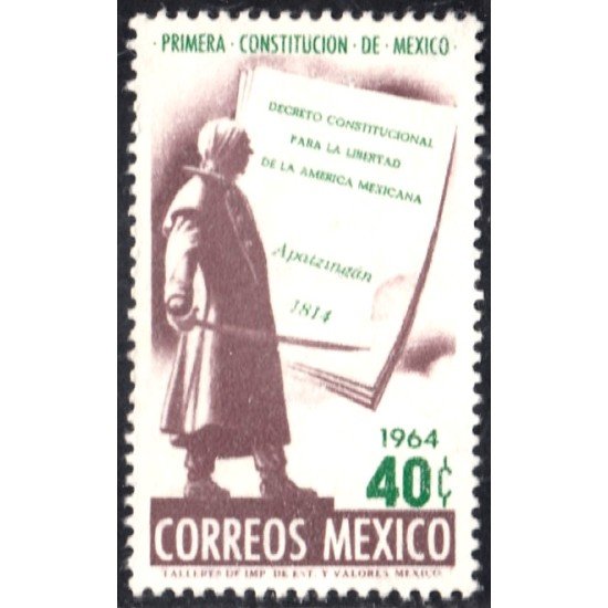 México 715 1965 Primera Constitución de México sin goma México 715 1965 Primera Constitución de México sin goma