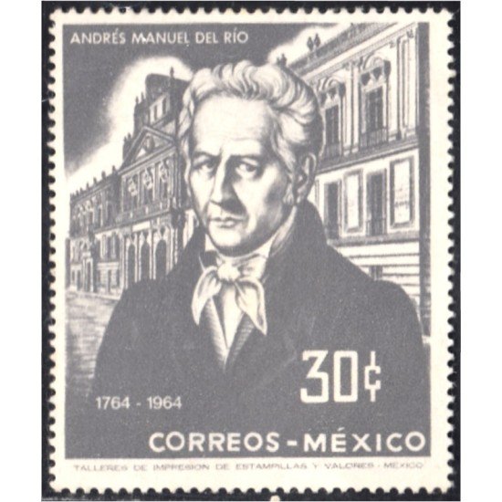 México 714 1965 Andrés Manuel del Río sin goma México 714 1965 Andrés Manuel del Río sin goma
