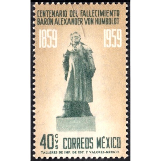 México 668 1960 Barón Alexander Von Humbolt sin goma México 668 1960 Barón Alexander Von Humbolt sin goma