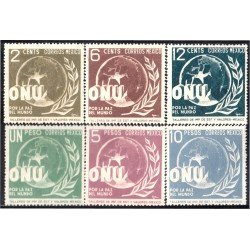 México 602/07 1946 ONU por la paz del mundo sin goma México 602/07 1946 ONU por la paz del mundo sin goma