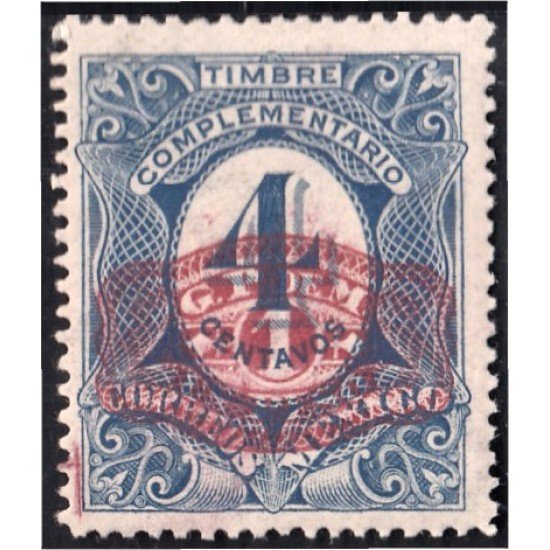 México 410 1917 Timbre de 1908/09 complementario sin goma México 410 1917 Timbre de 1908/09 complementario sin goma