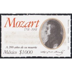 México 1405 1991 Músico Amadeus Mozart MNH México 1405 1991 Músico Amadeus Mozart MNH
