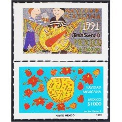 México 1403/04 1991 Navidad Chritsmas MNH México 1403/04 1991 Navidad Chritsmas MNH