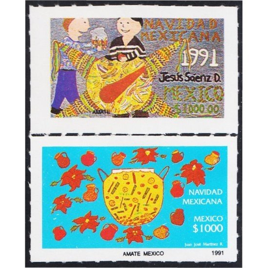 México 1403/04 1991 Navidad Chritsmas MNH México 1403/04 1991 Navidad Chritsmas MNH