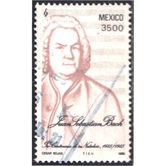 México 1095 1985 Músico Juan Sebastián Bach usados México 1095 1985 Músico Juan Sebastián Bach usados