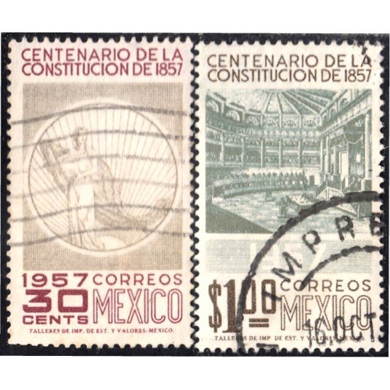 México 661/62 1957 Centenario de la Constitución de 1857 usados México 661/62 1957 Centenario de la Constitución de 1857 usados