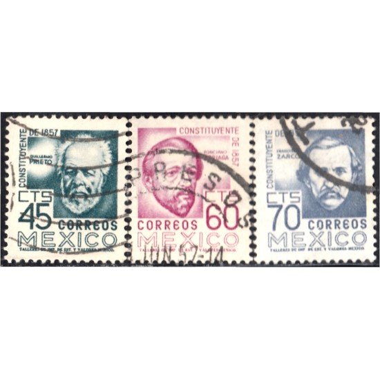 México 658/60 1956 Guillermo Prieto Francisco Zarco usados México 658/60 1956 Guillermo Prieto Francisco Zarco usados