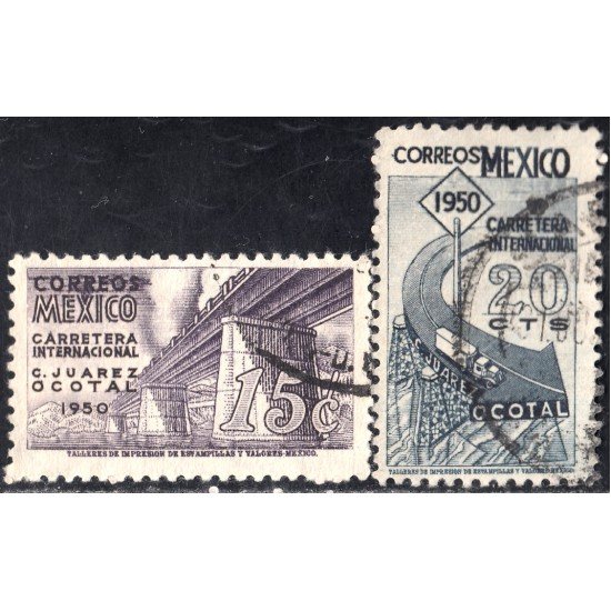 México 639/40 1950 Carretera Internacional usados México 639/40 1950 Carretera Internacional usados