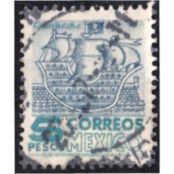 México 636 1950/52 Galeón Barco Ship Campeche usados México 636 1950/52 Galeón Barco Ship Campeche usados