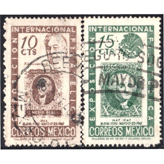 México 615/16 1947 Exposición Filatélica Internacional usados México 615/16 1947 Exposición Filatélica Internacional usados