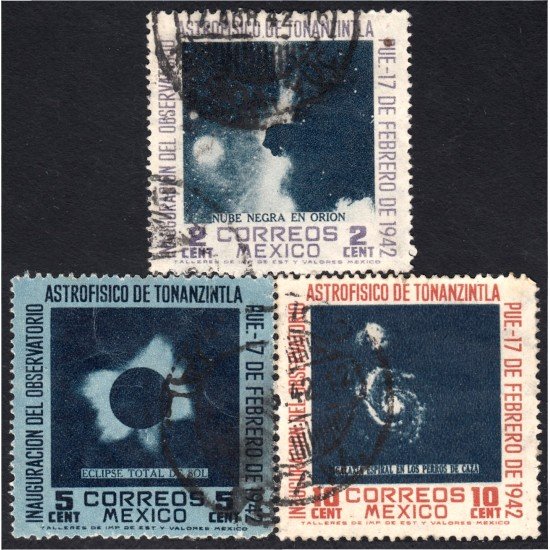 México 564/66 1942 Eclipse Nube negra Galaxia usados México 564/66 1942 Eclipse Nube negra Galaxia usados