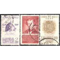 México 549/51 1940 IV Centenario del colegio San Nicolás de Hidalgo el más antiguo de América usados México 549/51 1940 IV Centenario del colegio San Nicolás de Hidalgo el más antiguo de América usados