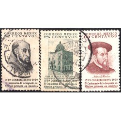 México 537/39 1939 Juan de Zumarraga y Antonio de Mendoza usados México 537/39 1939 Juan de Zumarraga y Antonio de Mendoza usados
