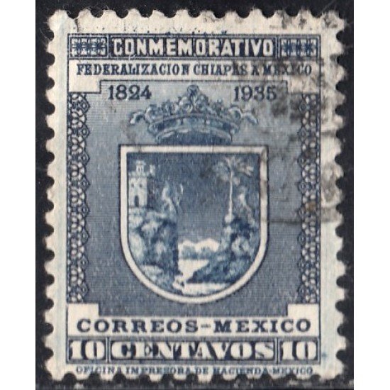 México 516A 1935 111 Aniversario de la entrada del Estado de Chiapas a la Confederación usados México 516A 1935 111 Aniversario de la entrada del Estado de Chiapas a la Confederación usados