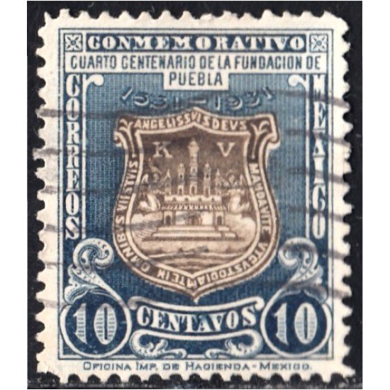 México 478 1931 4º Centenario de la Fundación de Puebla usados México 478 1931 4º Centenario de la Fundación de Puebla usados