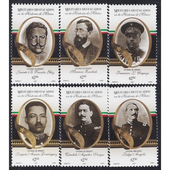 México 1728/33 1997 Militares destacados en la Historia de México MNH México 1728/33 1997 Militares destacados en la Historia de México MNH
