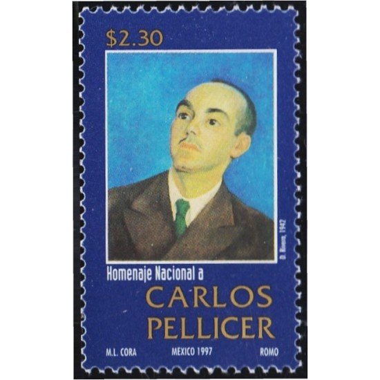 México 1724 1997 Homenaje Nacional a Carlos Pellicer MNH México 1724 1997 Homenaje Nacional a Carlos Pellicer MNH