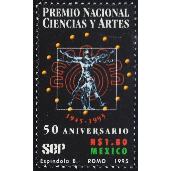 México 1638 1995 Premio Nacional de Ciencias y Artes MNH México 1638 1995 Premio Nacional de Ciencias y Artes MNH