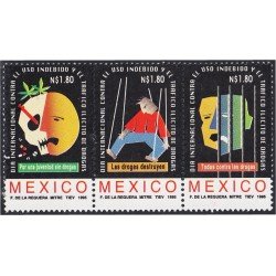 México 1617/19 1995 Día Internacional contra el tráfico de Drogas MNH México 1617/19 1995 Día Internacional contra el tráfico de Drogas MNH