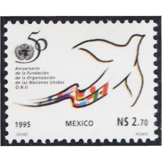 México 1609 1995 50 Aniversario de las Naciones Unidas MNH México 1609 1995 50 Aniversario de las Naciones Unidas MNH