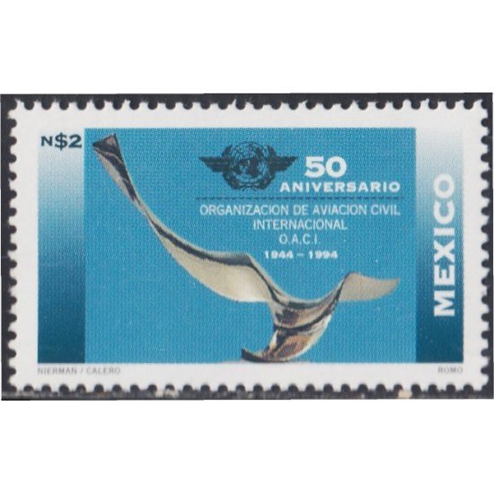 México 1587 1994 50 Aniversario Organización de Aviación Civil Internacional MNH México 1587 1994 50 Aniversario Organización de Aviación Civil Internacional MNH