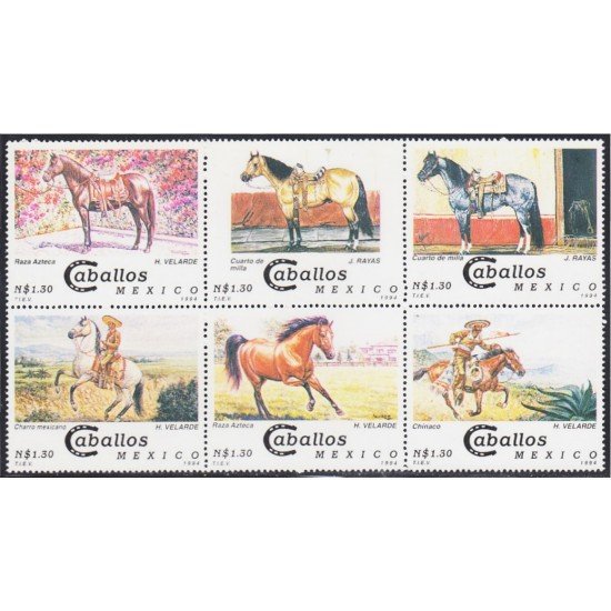 México 1572/77 1994 Caballos Horses MNH México 1572/77 1994 Caballos Horses MNH