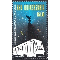 México 1563 1994 XXV Aniversario Sistema de transporte colectivo Ciudad de México MNH México 1563 1994 XXV Aniversario Sistema de transporte colectivo Ciudad de México MNH
