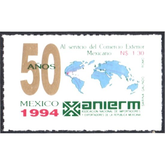 México 1529 1994 ANIERM 50 Años al servicio del comercio exterior MNH México 1529 1994 ANIERM 50 Años al servicio del comercio exterior MNH