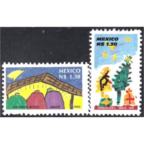 México 1499/00 1993 Navidad Christmas Dibujos infantiles MNH