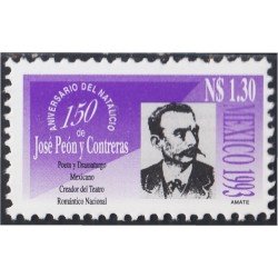 México 1495 1993 Poeta y Dramaturgo José Peón y Contreras MNH México 1495 1993 Poeta y Dramaturgo José Peón y Contreras MNH