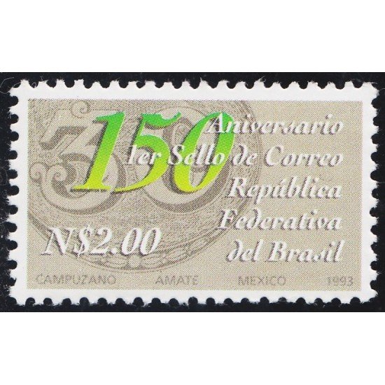 México 1467 1993 150 Años de 1º sello del Brasil MNH México 1467 1993 150 Años de 1º sello del Brasil MNH