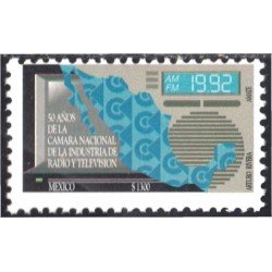 México 1450P 1992 50 Años de la Cámara Nacional de la Radio y la Televisión MNH México 1450P 1992 50 Años de la Cámara Nacional de la Radio y la Televisión MNH