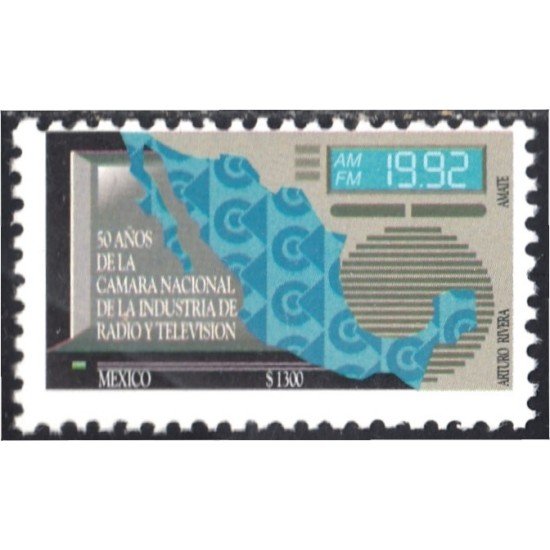 México 1450P 1992 50 Años de la Cámara Nacional de la Radio y la Televisión MNH México 1450P 1992 50 Años de la Cámara Nacional de la Radio y la Televisión MNH