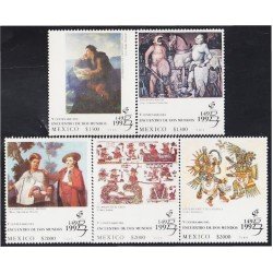 México 1422/26 1992 500 Años del Encuentro de Dos Mundos Arte Pinturas MNH México 1422/26 1992 500 Años del Encuentro de Dos Mundos Arte Pinturas MNH