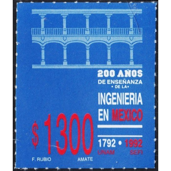 México 1410 1992 200 Años de la enseñanza de la Ingeniería MNH México 1410 1992 200 Años de la enseñanza de la Ingeniería MNH