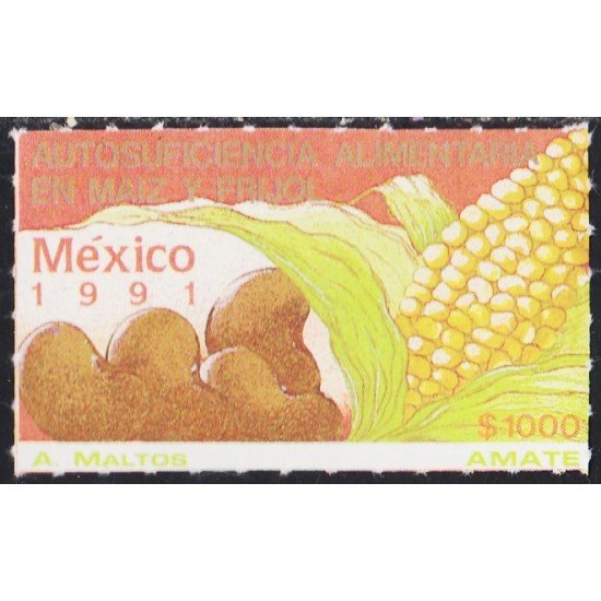 México 1407 1991 Autosuficiencia alimentaria en Maíz y Frijol MNH México 1407 1991 Autosuficiencia alimentaria en Maíz y Frijol MNH