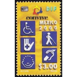México 1917 2000 Convivir con personas con discapacidad MNH