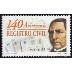 México 1877 1999 140 Aniversario del Registro Cívil Benito Juárez MNH