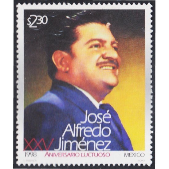 México 1843 1998 José Alfredo Jiménez MNH México 1843 1998 José Alfredo Jiménez MNH