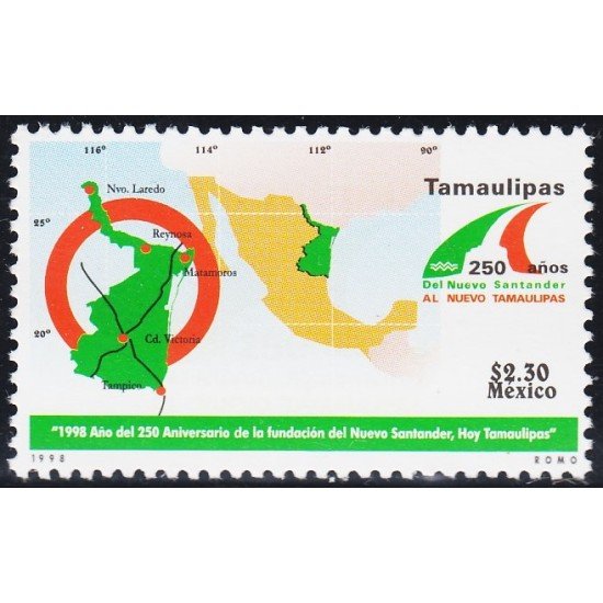 México 1842 1998 250 Aniversario de la fundación Tamaulipas MNH México 1842 1998 250 Aniversario de la fundación Tamaulipas MNH