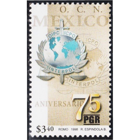 México 1834 1998 75 Aniversario de la Interpol MNH México 1834 1998 75 Aniversario de la Interpol MNH