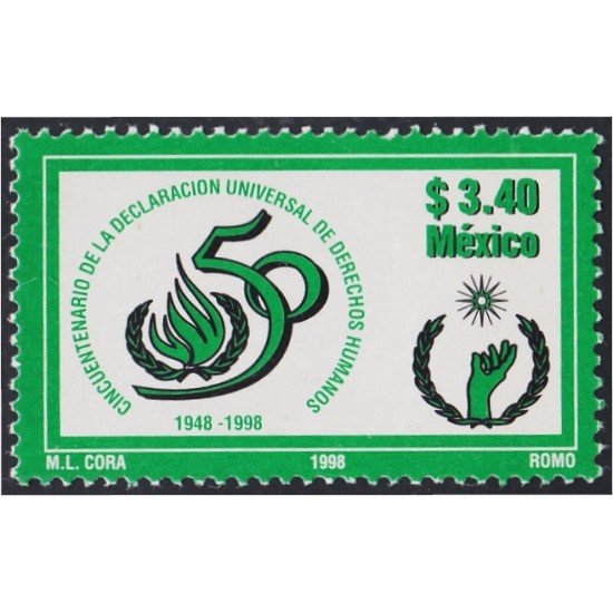 México 1790 1998 50 Años de la declaración Universal de los Derechos Humanos MNH